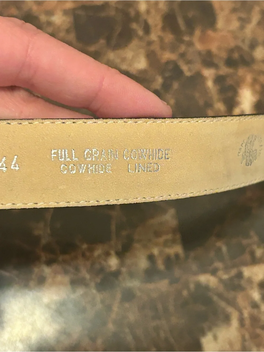 vintage-style men's cowhide black leather belt size 36/90